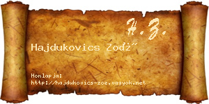 Hajdukovics Zoé névjegykártya